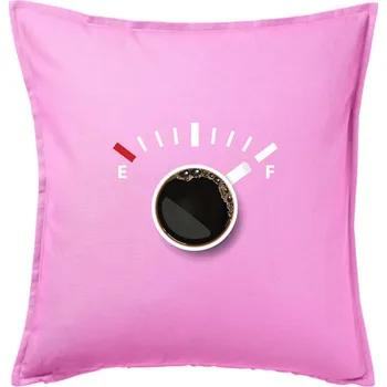 Polštář Káva jako palivo - Polštář 50x50 - 50x50 - Pouze potah ( Růžová )