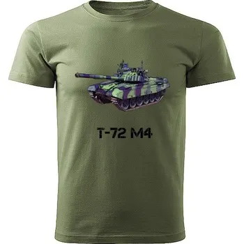 Chlapecké tričko vojenské tričko tank T-72 M4 khaki 110 (tričko s vojenskou technikou)