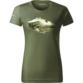 Dámské tričko DARRÉ Dámské tričko Krkonoše - khaki Velikost: XL