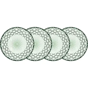 Talíř Servírovací talíře Sorrento 16 cm, 4 ks zelené - LYNGBY GLAS (Sada servírovacích talířů 4 ks, zelené 16 cm - LYNGBY GLAS)