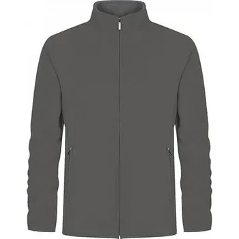 Pánská mikina Promodoro Dvojitá fleecová bunda s kontrastní podšívkou a skrytým zipem Barva: šedá ocelová, Velikost: M E7961
