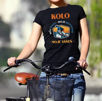 Žertovný předmět Kolo můj život, moje motivace, moje vášeň - dámské tričko s potiskem