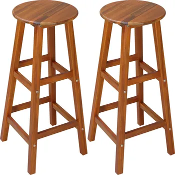 Barová židle - sada 2 dřevěných barových židlí, kuchyňská stolička (Kuchyňská stolička, pultová židle, barová židle)