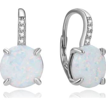 Náušnice Stříbrné opálové náušnice se zirkony