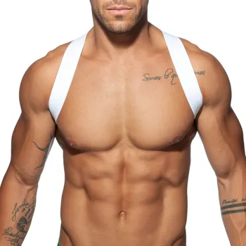 Pánské erotické prádlo Harness Addicted AD814 Spider bílý XL–XXL, elastický postroj pro muže