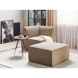 Stolička taupe manšestrová čtvercová čalouněná otoman moderní styl obývací pokoj Beliani