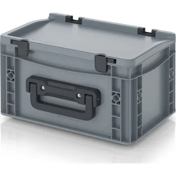 paleta Euro přepravky kufry 1G 30 x 20 x 18,5 cm, zavřená - Stříbrošedá - materiál: PP - ED 32/17 HG 1G