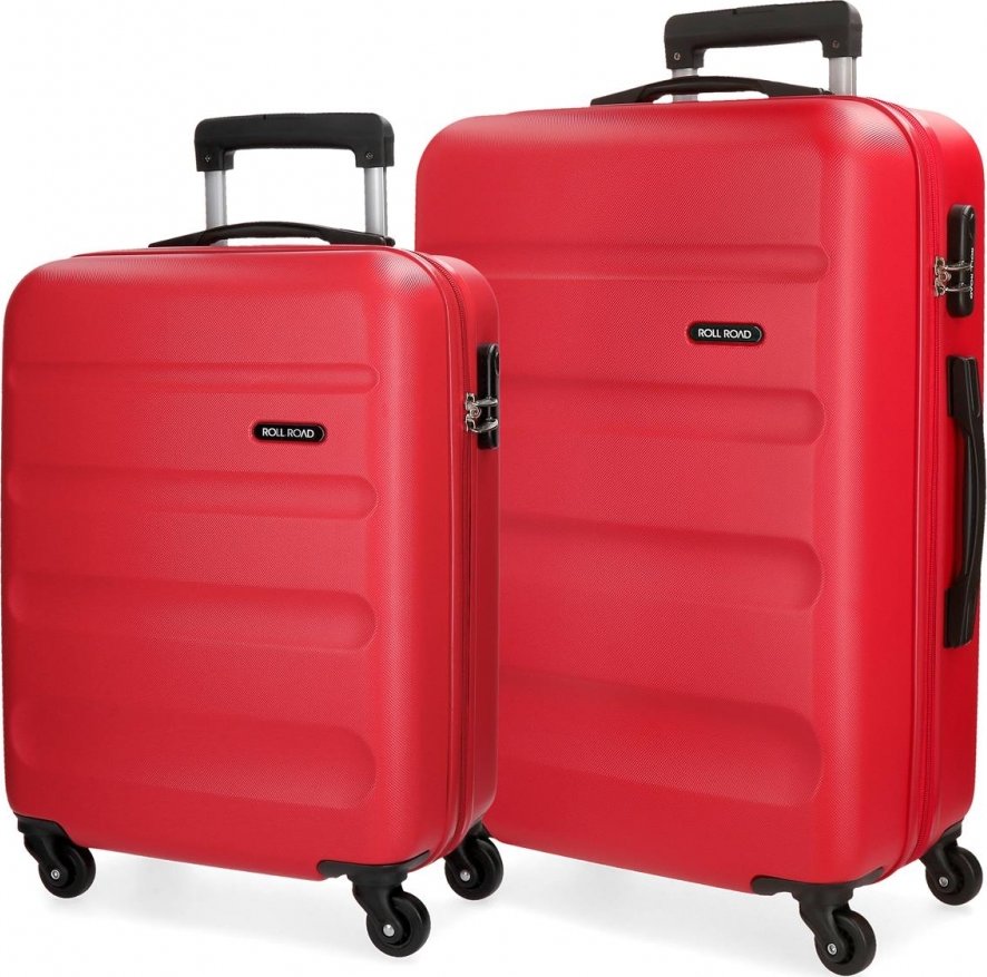 JOUMMABAGS Sada cestovních kufrů ABS Roll Road Flex red 65cm/55 cm