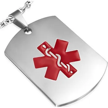 Přívěsek Šperky4U Matná ocelová destička - hvězda života - DR1322