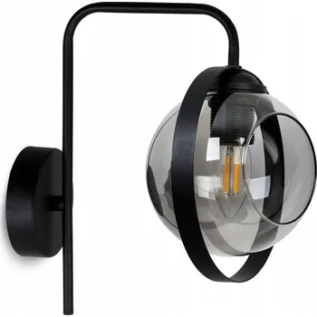 Nástěnné svítidlo Nástěnné svítidlo Ring 1, 1x grafitové skleněné stínítko, (výběr ze 3 barev uchycení)