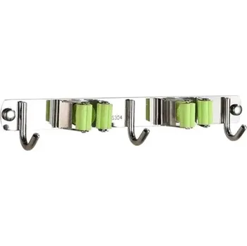 Sada koupelnových doplňků Take it shop nerezový držák na mopy s háčky