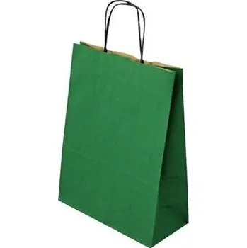Papírová taška zelená ExtraTWIST 240x110x330 mm s krouceným uchem