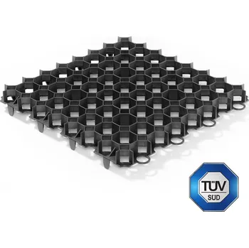 Venkovní dlažba FMT Černá plastová zatravňovací dlažba FLOMA Stella Green - 50 x 50 x 4 cm