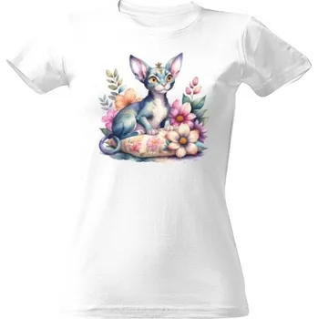 Dámské tričko Tričko s potiskem Sphynx na polštáři dámské