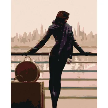 Diamondi Diamantové malování - ŽENA NA CESTÁCH Rozměr: 40x50 cm, Rámování: vypnuté plátno na rám