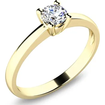 Prsten Dámský prsten žluté zlato 585/1000 přírodní diamant 0.25 ct G/SI 10940D-ZL velikost 49