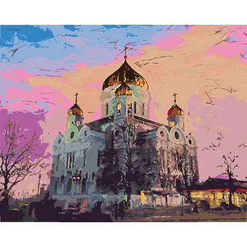 Hračka Diamondi Diamantové malování - KATEDRÁLA KRISTA SPASITELE V MOSKVĚ Rozměr: 40x50 cm, Rámování: bez rámu a bez vypnutí plátna