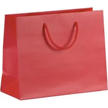 Dárková papírová taška červená Exclusiv 420x120x360 mm s krouceným textilním uchem