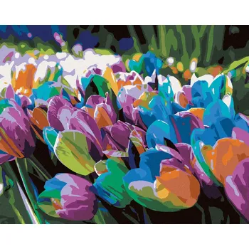 Hračka Diamondi Diamantové malování - DUHOVÉ TULIPÁNY Rozměr: 40x50 cm, Rámování: bez rámu a bez vypnutí plátna