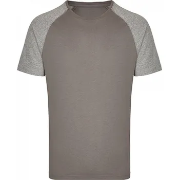 Pánské tričko miners mate Zúžené baseballové tričko Miners Mater s krátkým kontrastním rukávem Barva: šedá tmavá - šedá světlá, Velikost: 3XL MY110