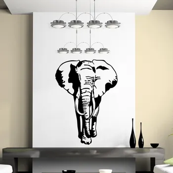 Samolepící dekorace Živá Zeď Samolepka na zeď Silueta Slona Barva: černá