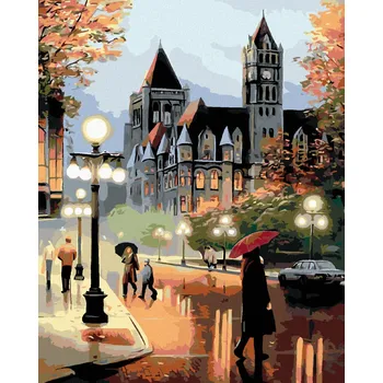 Diamondi Diamantové malování - NA ULICI PŘED RADNICÍ Rozměr: 40x50 cm, Rámování: bez rámu a bez vypnutí plátna