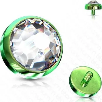 Piercing Zelený microdermal piercing - ozdobná část (4 mm)