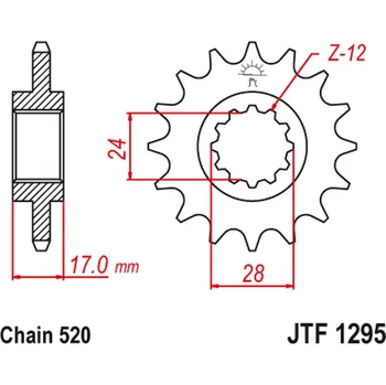 Řetězová sada pro motocykl JT řetězové kolo přední 295M 14 HONDA CBR 600 F2/F3 91-98 (295M14JT) (řetěz 520) konverze (JT řetězové kolo přední 295M 14 HONDA CBR 600 F2/F3 91-98 (295M14JT) (řetěz 520) konverze)