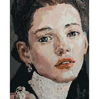 Diamondi Diamantové malování - MALOVANÁ ŽENA S PRONIKAVÝMA OČIMA Rozměr: 40x50 cm, Rámování: bez rámu a bez vypnutí plátna