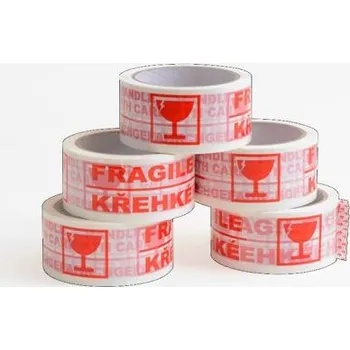 Lepící páska KŘEHKÉ - FRAGILE 50 mm x 66 m, akrylát 1 BAL = 6 ks