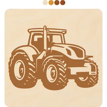 Podtácek WoodenPuzzle.cz Čtvercový dřevěný podtácek s motivem - Traktor Počet: 1 kus