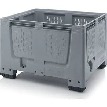 paleta Big boxy s větracími otvory 120 x 100 x 79 cm, 4 nohy - Stříbrošedá - materiál: 1 A nový materiál HD-PE - BBO 1210