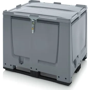 paleta Big boxy s uzamykatelným systémem SA/SV 120 x 100 x 114 cm, 3 ližiny - Stříbrošedá - materiál: 1 A nový materiál HD-PE - MBG 1210K SASV