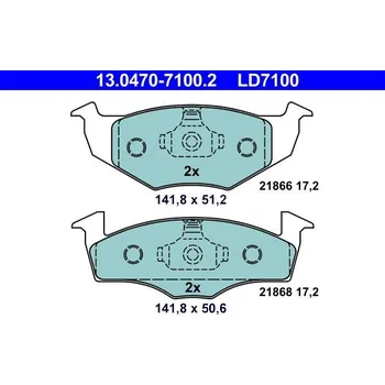 Brzdová destička Sada brzdových destiček, kotoučová brzda ATE 13.0470-7100.2