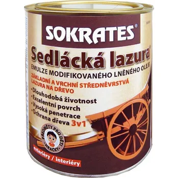 barva a nátěr na dřevo Sokrates Sedlácká lazura na dřevo - 4 kg - tmavý ořech