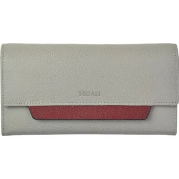 SEGALI Dámská kožená peněženka SG-27411 šedá/vínová