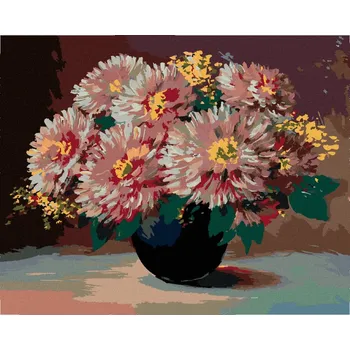 Diamondi Diamantové malování - KVĚTINY V ČERNÉ VÁZE Rozměr: 40x50 cm, Rámování: bez rámu a bez vypnutí plátna