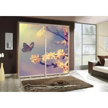 Šatní skříň Skříň PENELOPA 205 motýl, dekor korpusu dub sonoma