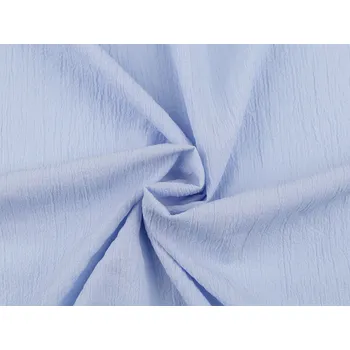 Krešovaná šatovka, imitace mušelínu, barva 7 modrá světlá