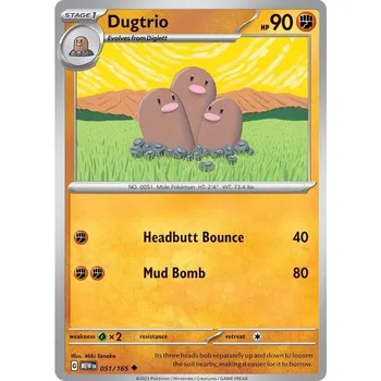 Sběratelská karetní hra Dugtrio 051/165 - Scarlet & Violet 151 Typ karty: Non-Holo