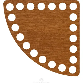 Nákupní košík WoodenPuzzle.cz Dno na háčkování - kruhová výseč - ořechová lazura (různé velikosti) Velikost: 25 cm