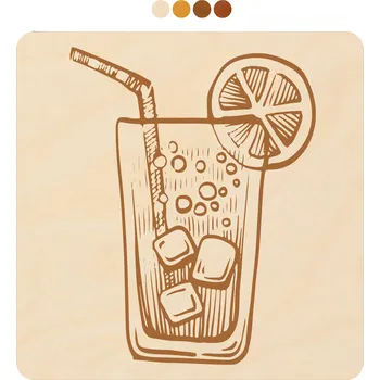 Podtácek WoodenPuzzle.cz Čtvercový dřevěný podtácek s motivem - Drink Počet: 1 kus