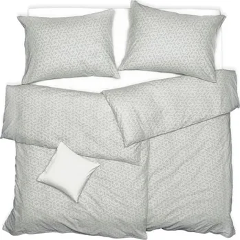 Povlečení SCANquilt povlečení KLASIK fragments šedobílá 140 x 220/70 x 90 cm