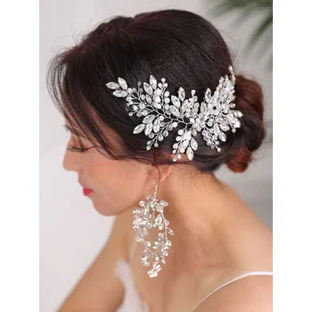 Souprava šperků B-TOP Souprava s čelenkou a náušnicemi - stříbrná