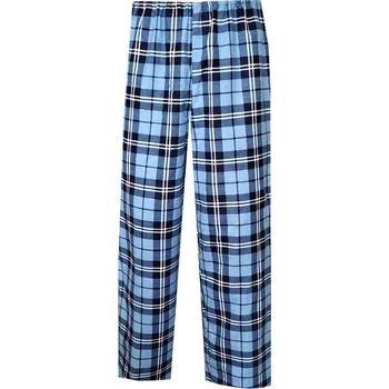 Pánské pyžamo Pánské Pyžamové kalhoty Flanel Foltýn dlouhé světle modrá kostka Velikost: 2XL