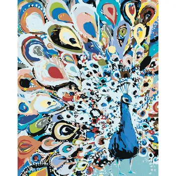 Hračka Diamondi Diamantové malování - MALOVANÝ PÁV II Rozměr: 40x50 cm, Rámování: bez rámu a bez vypnutí plátna