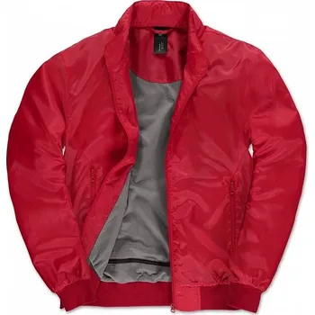 Pánský bomber B&C Prodyšný voděodolný pánský bomber s kontrastní podšívkou ze síťoviny Barva: červená - šedá teplá, Velikost: S BCJM963