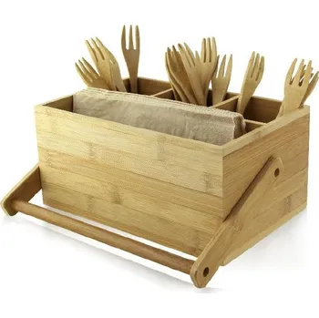 Bambusový stojan na příbory s úchytem FirstPack 226/148/107mm 1ks