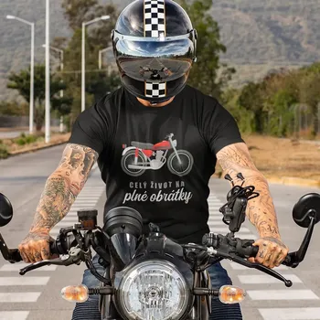 Žertovný předmět Celý život na plné obrátky - pánské tričko s potiskem