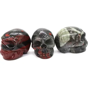 Lebka z kamene - Krvavý kámen (Heliotrop) (Cena je uvedena za kus.)